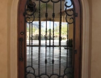 4x8 wood door with iron insert